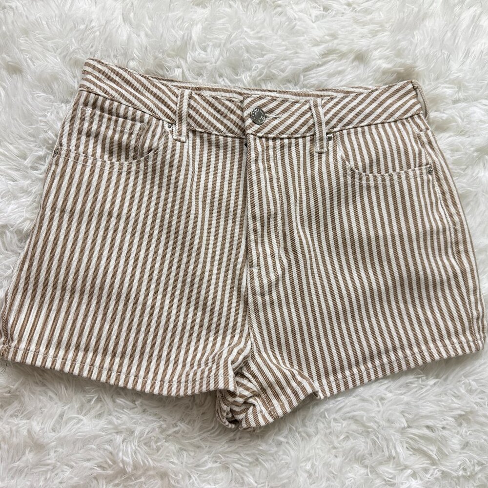 ☀️PACSUN☀️Striped Stretch High Waisted Denim Shorts Size 27 Like New